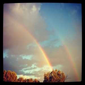 God's gift of a rainbow in my front yard.  His promise.